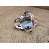 Echt zilveren ring met labradoriet. 